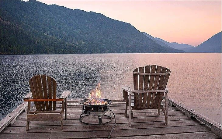 Camping Using Gas Fire Pit