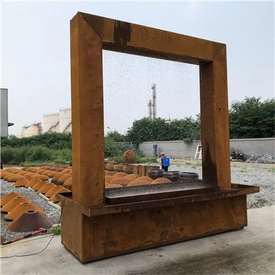 Đài phun nước bằng kim loại Tính năng nước bằng thép lớn cho gia đình