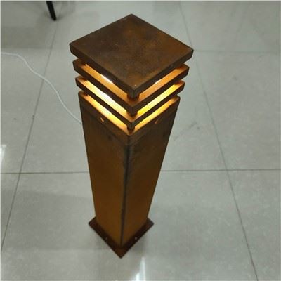 Corten Square Bollard 70cm