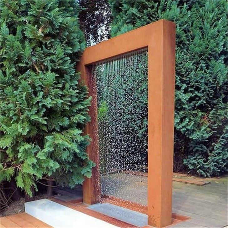 Landscaping Rust Steel Waterfall Fountains