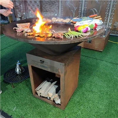 Lò nướng ngoài trời Corten thép Hố nướng BBQ Smoker Cooking Grill