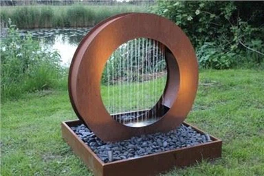 CORTEN STEEL FOUNTAIN WATER CÓ TÁC PHẨM ĐIÊU KHẮC