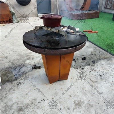 Bếp gỗ Corten thép
