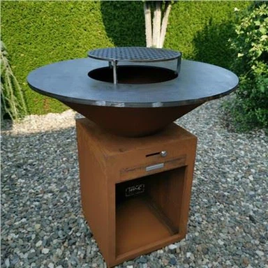 Lò nướng ngoài trời bằng thép Corten BBQ với bếp nướng