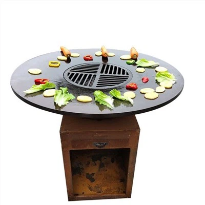 Ngoài trời Rust Corten Steel Grill Nướng thịt nướng