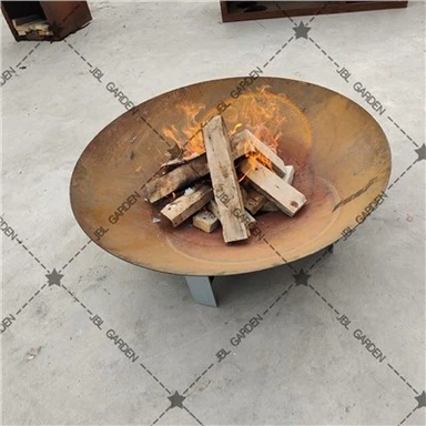 Chén chữa cháy bằng thép Rust Corten có chân đế