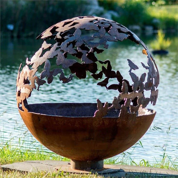 Steel Fire Pits Steel Half Sphere Corten Steel Fire Pit