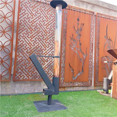 Bếp viên gỗ ngoài trời