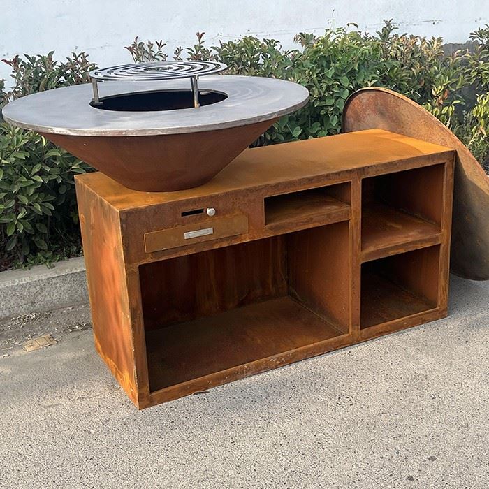 1330MM Length Long Corten BBQ Grill Cooking Table price