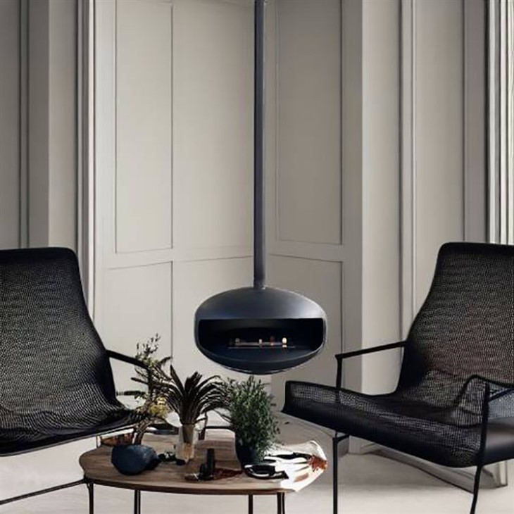 Black Suspended Fireplace factory