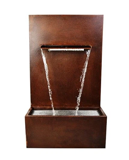 Steel Flowerpot With Waterfall Fountain