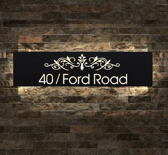 Custom Metal House Number Led Sign