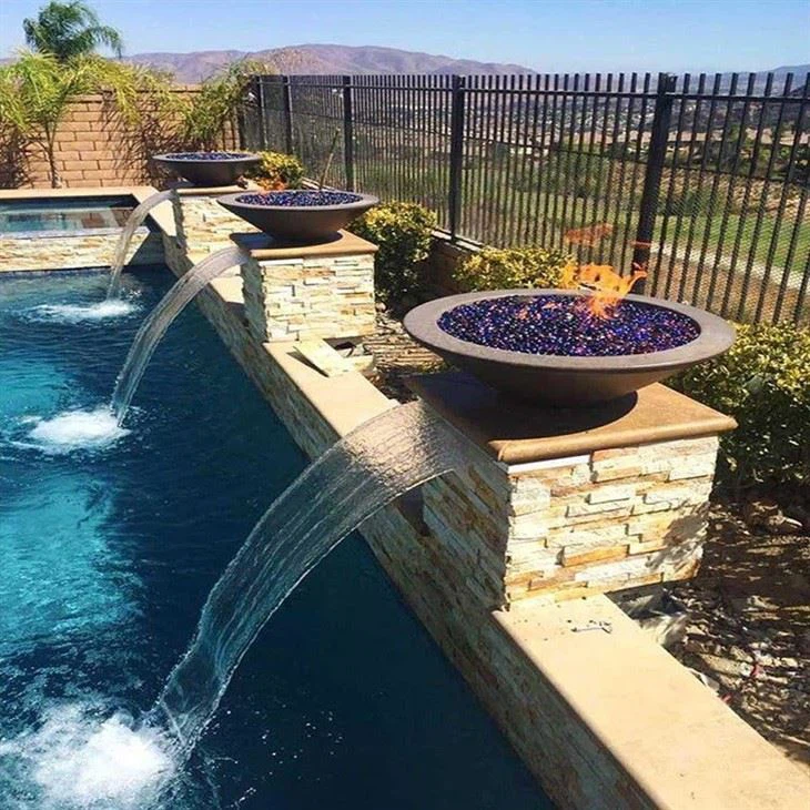 Garden Pool Water Fire Bowl