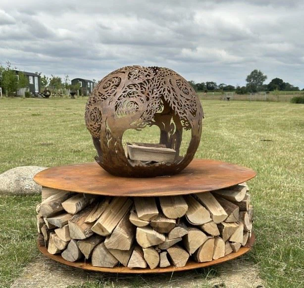 Patio Rusty Fire Pit Fireball