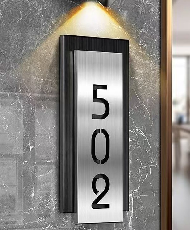 rectangle black silver door number rectangle black silver door number