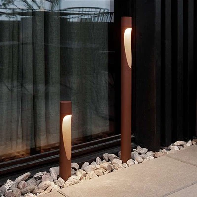 Đèn LED cột tròn bằng thép Corten Đèn sân vườn ngoài trời