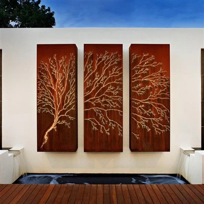 Màn hình thép corten trang trí laser