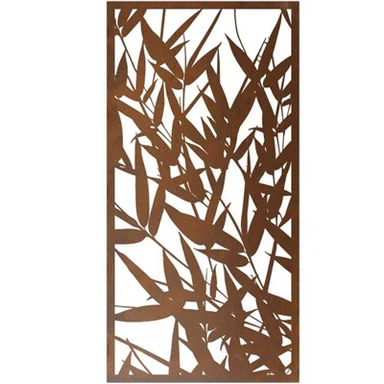 Màn hình vườn thép Rust Bamboo Corten