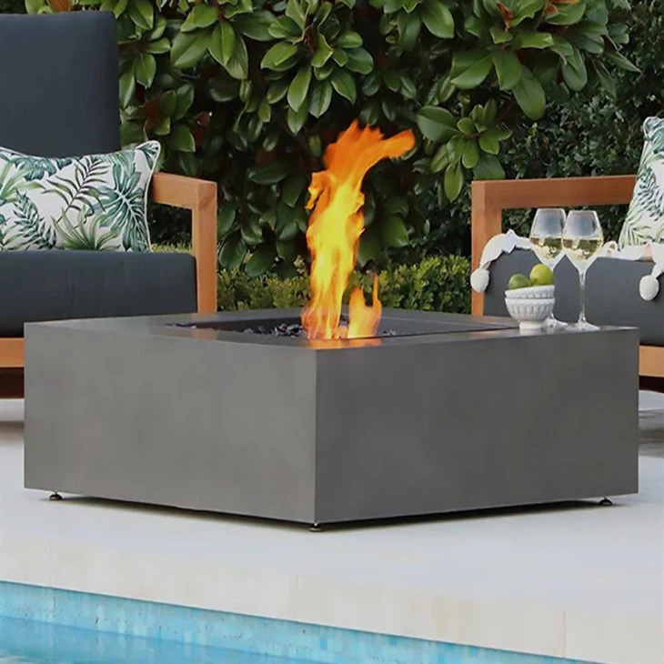Square Corten Steel Gas Fire Pit